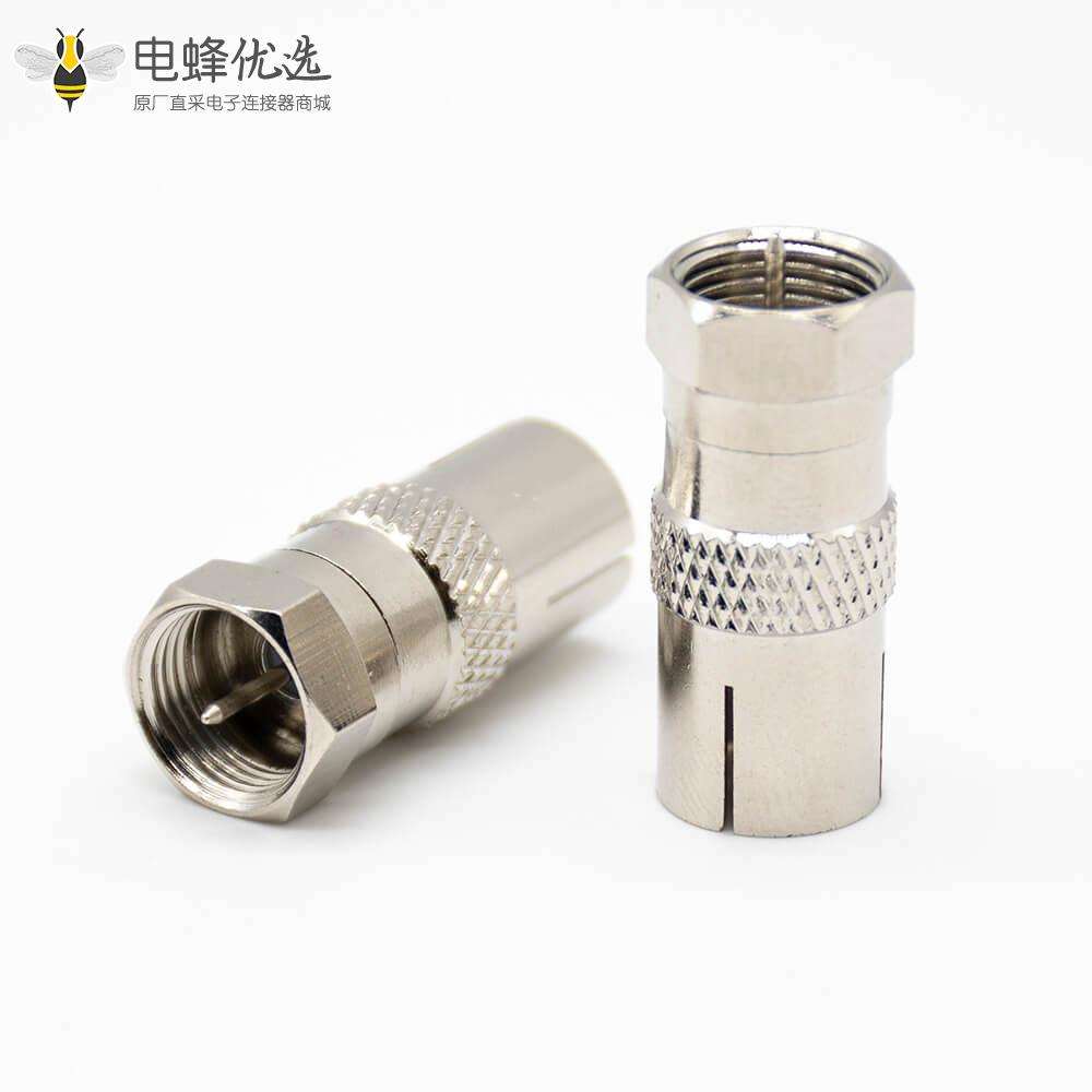 F公头转PAL母头转接头直式同轴连接器