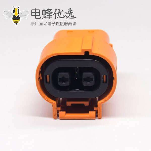 新能源汽车高压连接器插头2芯塑料电流150A直式互锁