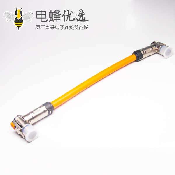 高压插头90&deg;单芯金属互锁带屏蔽直式转接线25CM