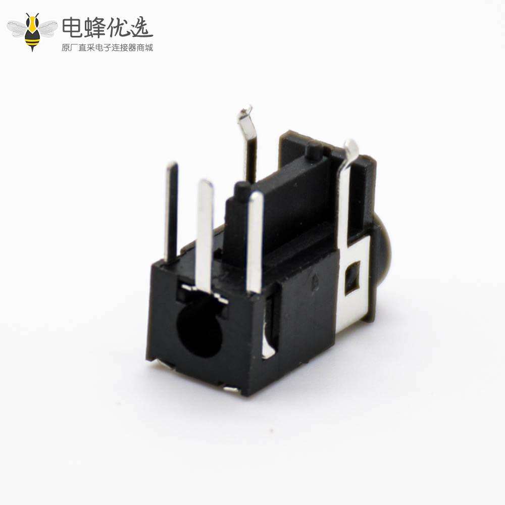 DC耳机插座6*3.6mm不带屏蔽母头弯式插孔贴片焊接电源连接器