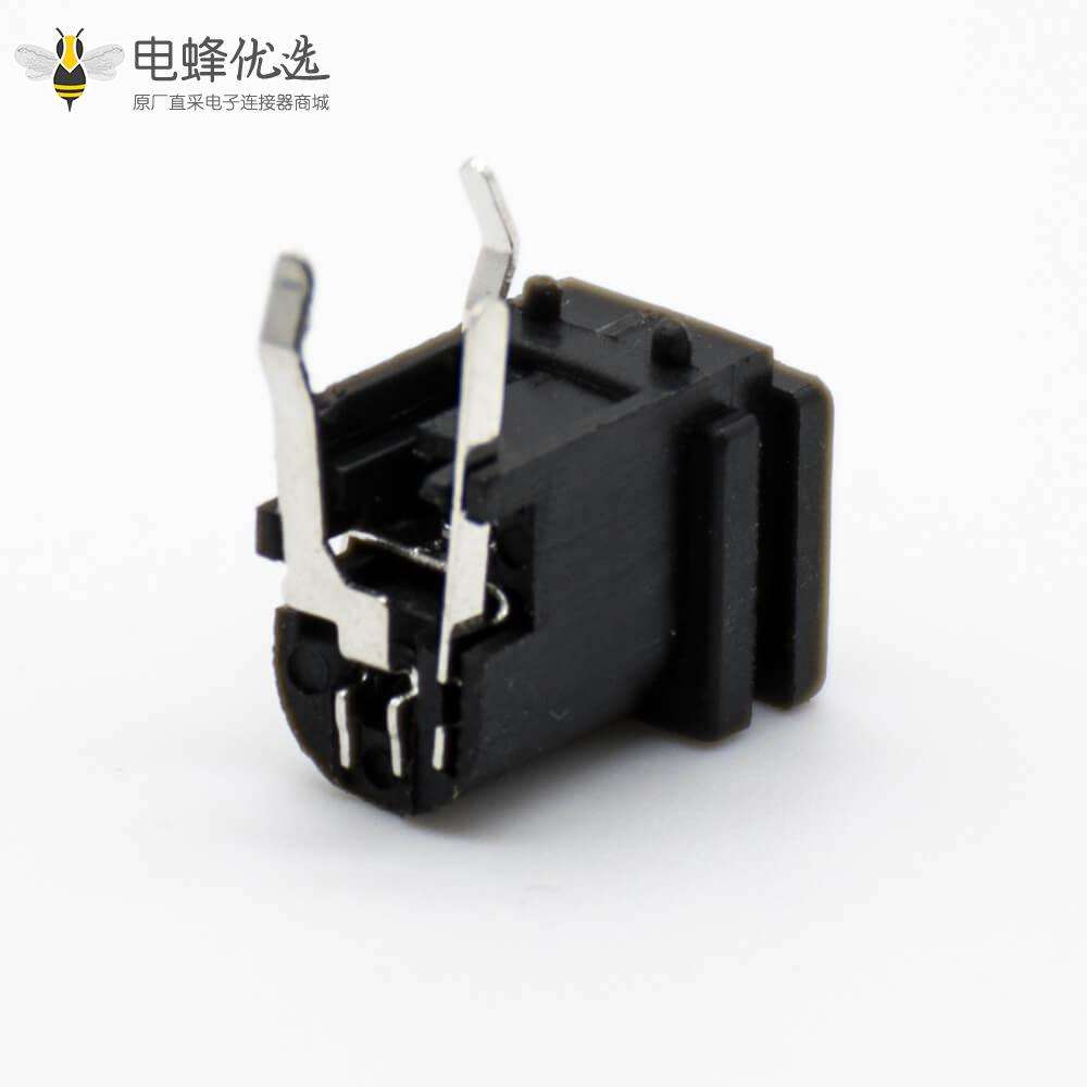 DC插座3脚立式公插孔贴片焊接弯式4.4*1.65不带屏蔽电源连接器