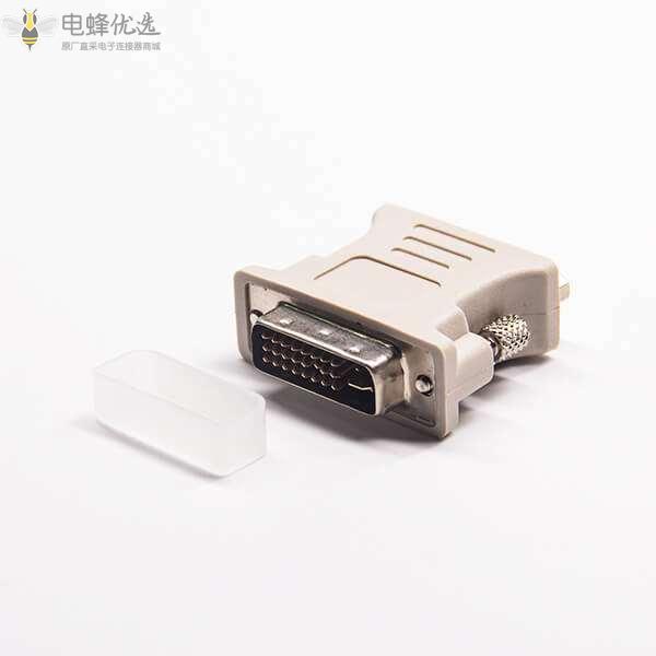 15针 D-Sub VGA高密度母头转DVI公头24+5芯直式注塑转接头
