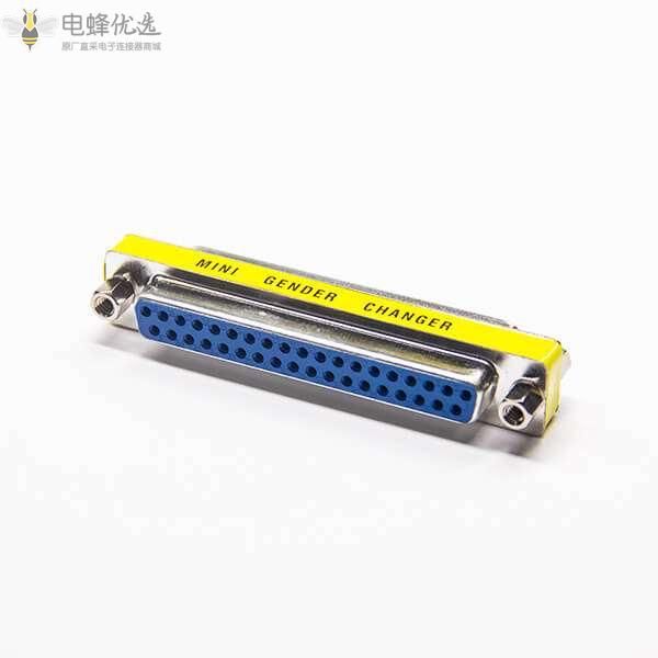 D-Sub车针连接器标准金属37芯母转母180&deg;转接头