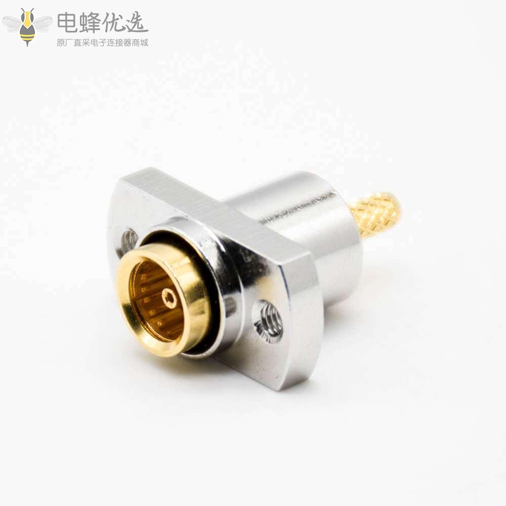 sma母头接线标准50&Omega;直式面板安装4孔法兰压接LMR400镀镍连接器