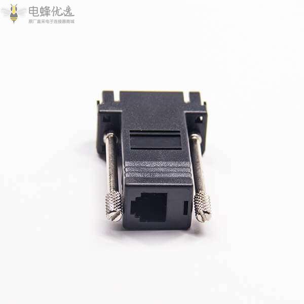 DB9转rj12标准型母头转母头直式带塑料外壳组装式转接头