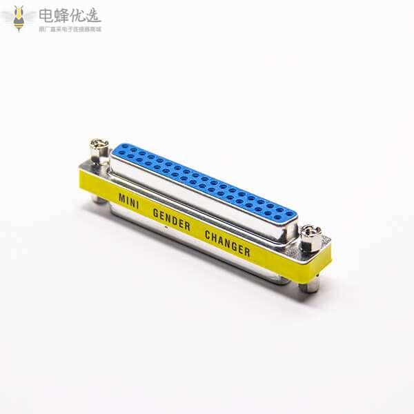 D-Sub车针连接器标准金属37芯母转母180&deg;转接头