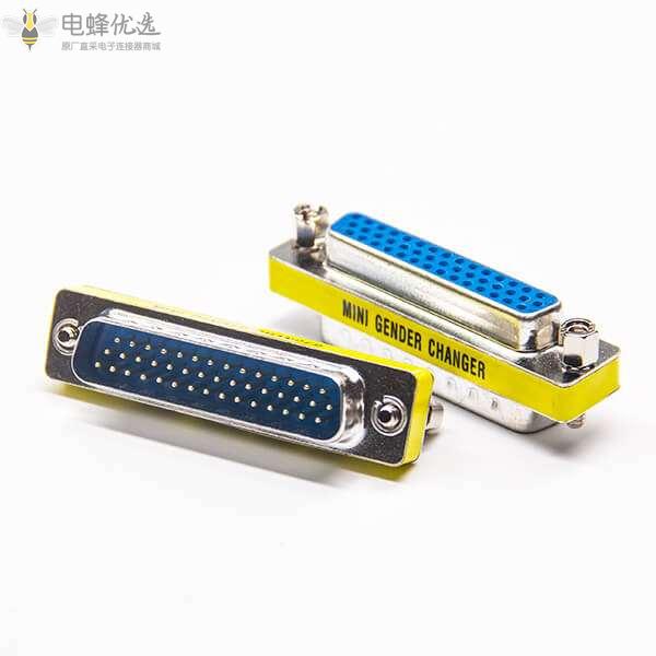 DB转接头高密度金属母转母44芯直式连接器