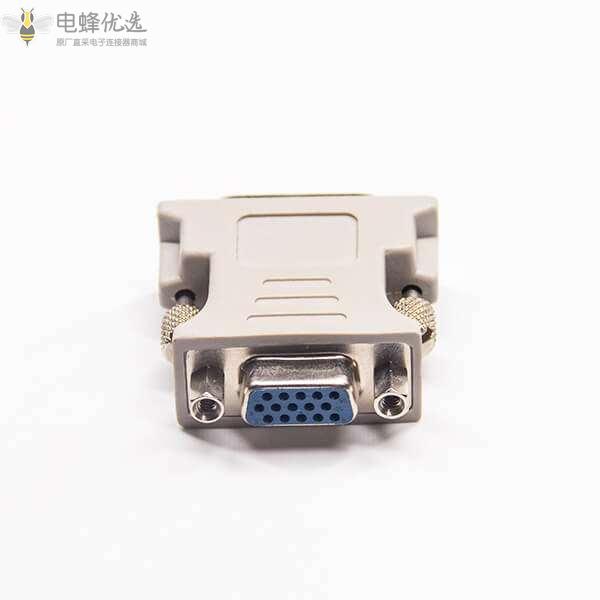 DVI接头24+5芯公头转高密度D-Sub15芯母头180&deg;