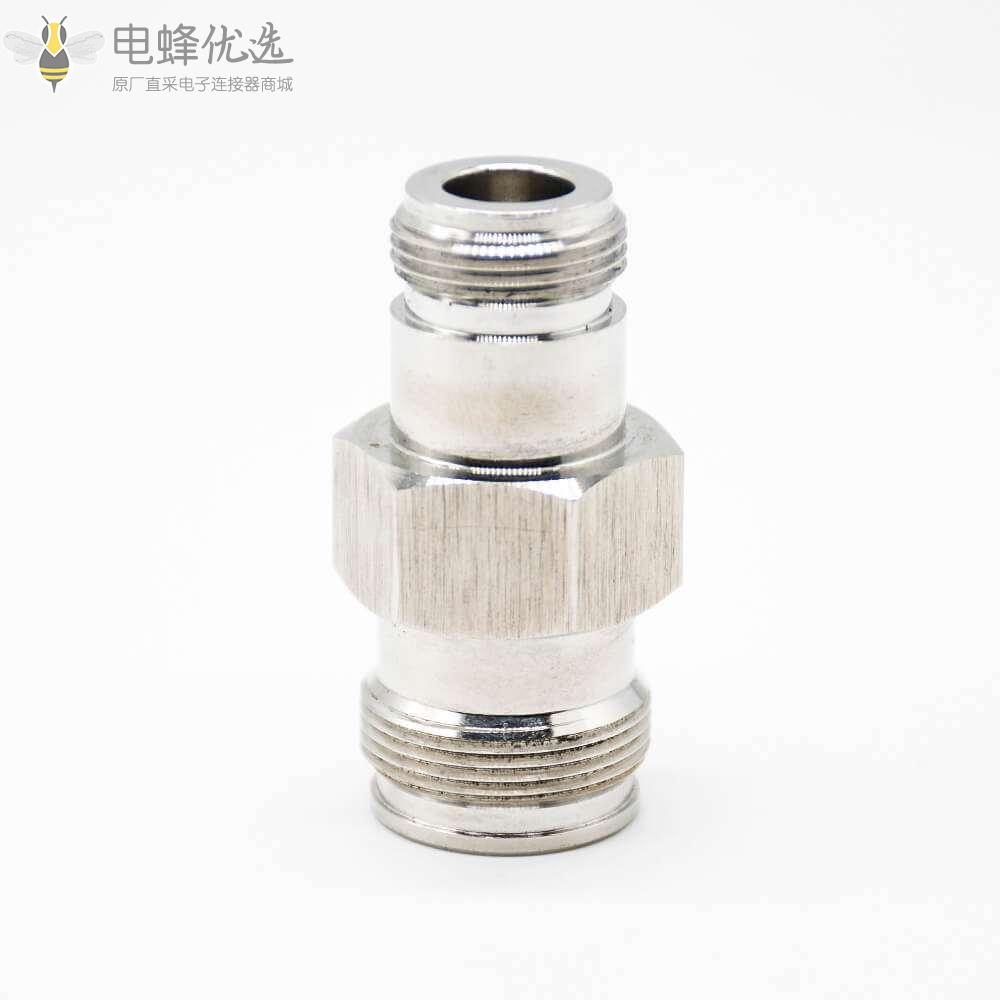 rf转接头直式N头转4.3/10母转母镍射频同轴连接器