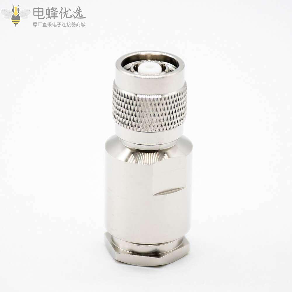 tnc公头螺母锁紧镍直式50&Omega;公头反极接线LMR400螺丝锁紧TNC组装接头RF连接器