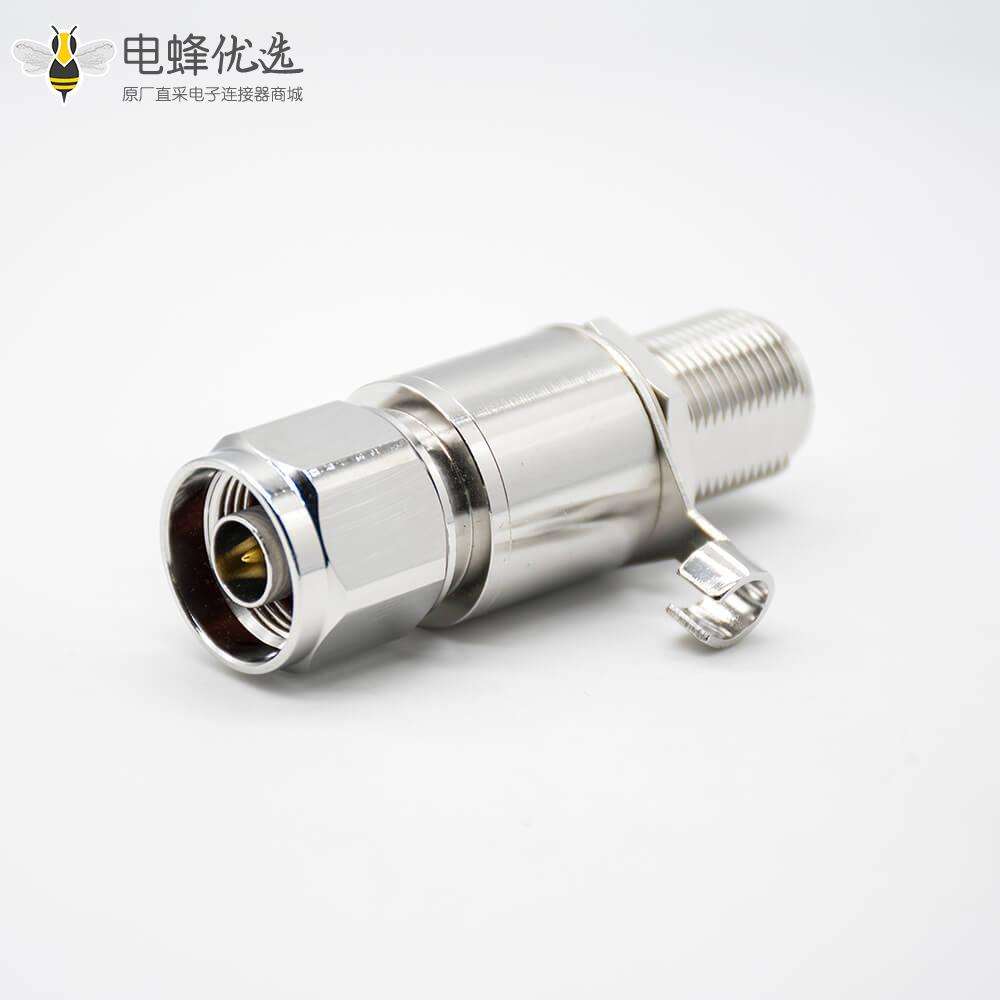 N型避雷器N-JKY公头转母头直式IP67镀镍同轴避雷器
