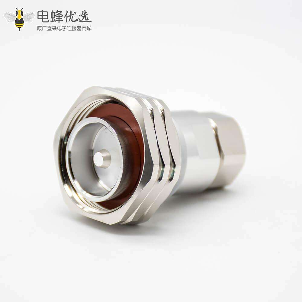 1 2 馈线接头din型公头DIN7/16标准RF连接器180&deg;焊接接线