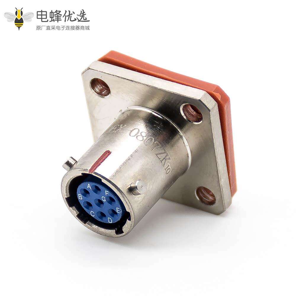 航空电连接器公母对接一套Y50EX7芯公插头镀镍直式卡口连接接线母插座焊杯08壳体号