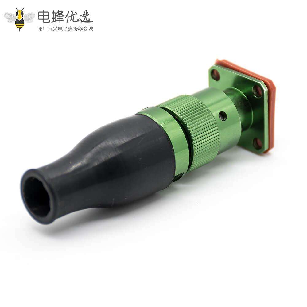 圆形电连接器Y50EX卡口连接母插头焊接公插座焊杯7芯直式四孔法兰公母对接一套