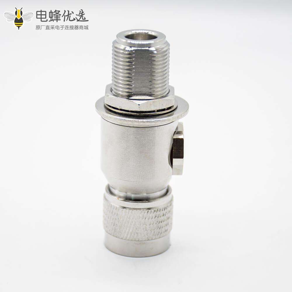 射频避雷器N公头转N母头N-JKYIP67镀镍180&deg;同轴避雷器
