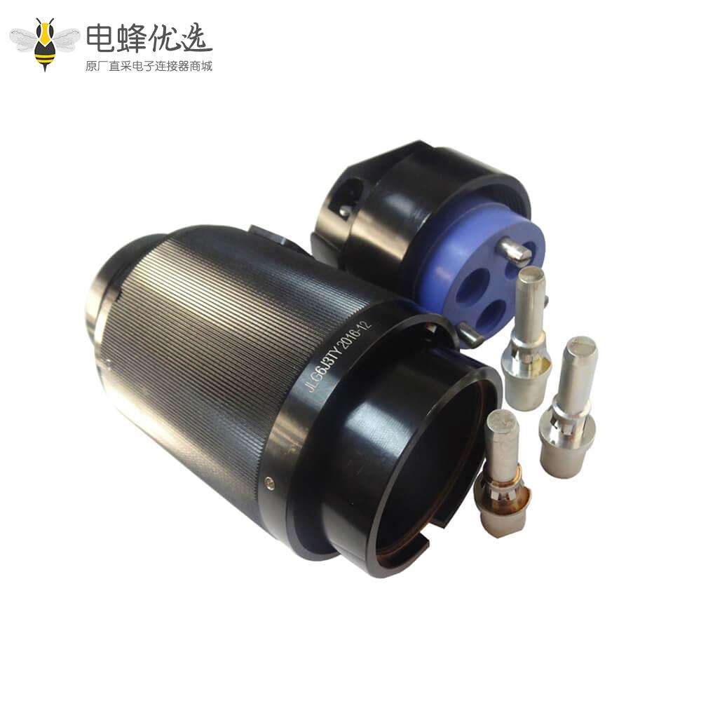 3芯圆形插头公头6壳公头直式压接JL牵引机车连接器