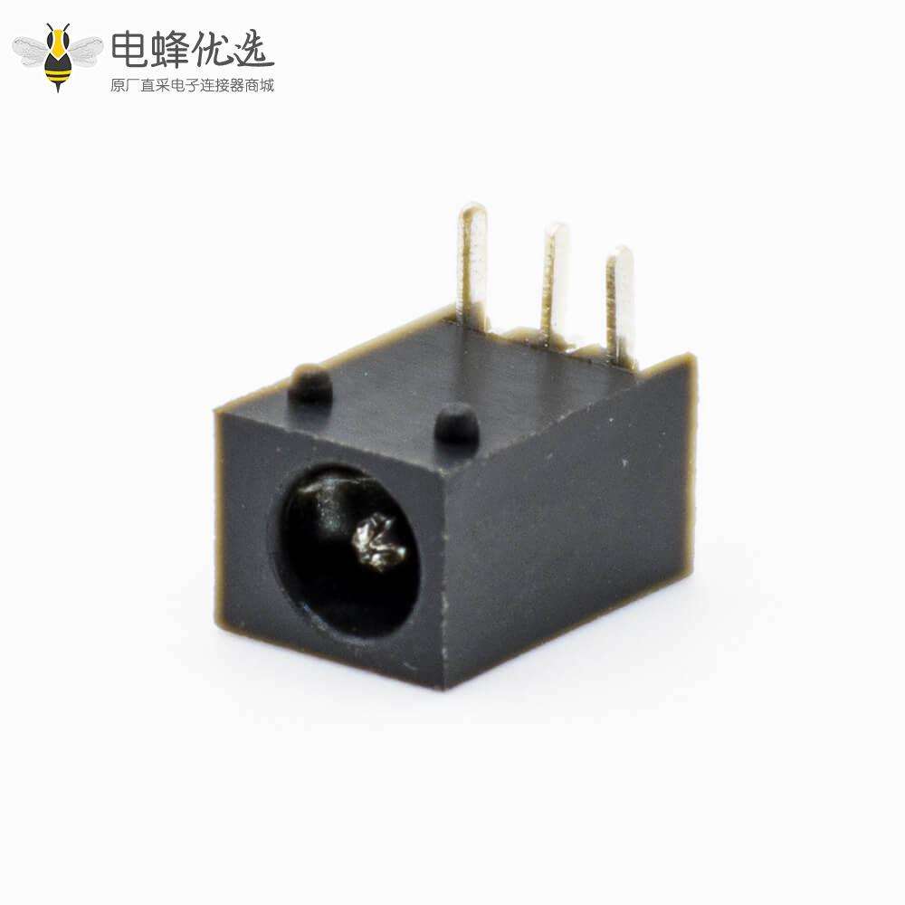 插座电源接口公座DC贴片焊接塑料弯式黑色插孔