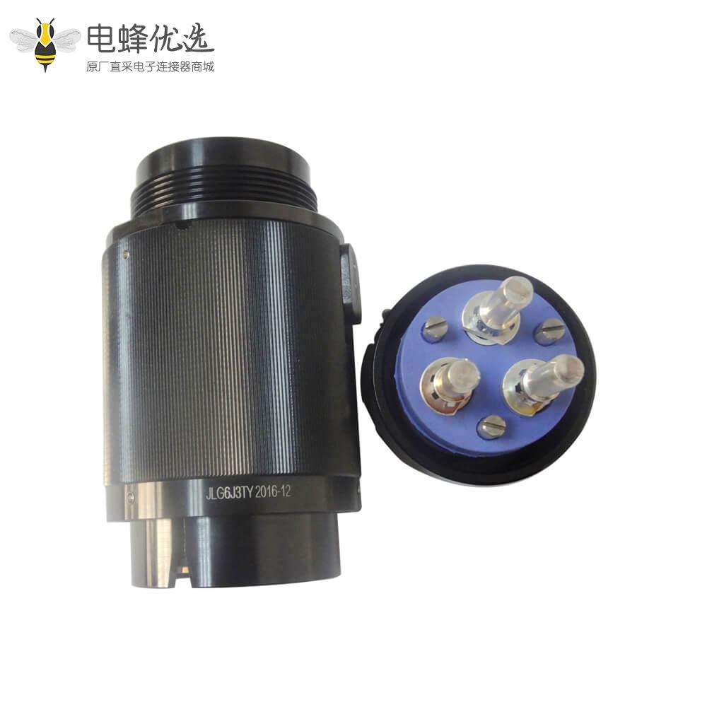 3芯圆形插头公头6壳公头直式压接JL牵引机车连接器