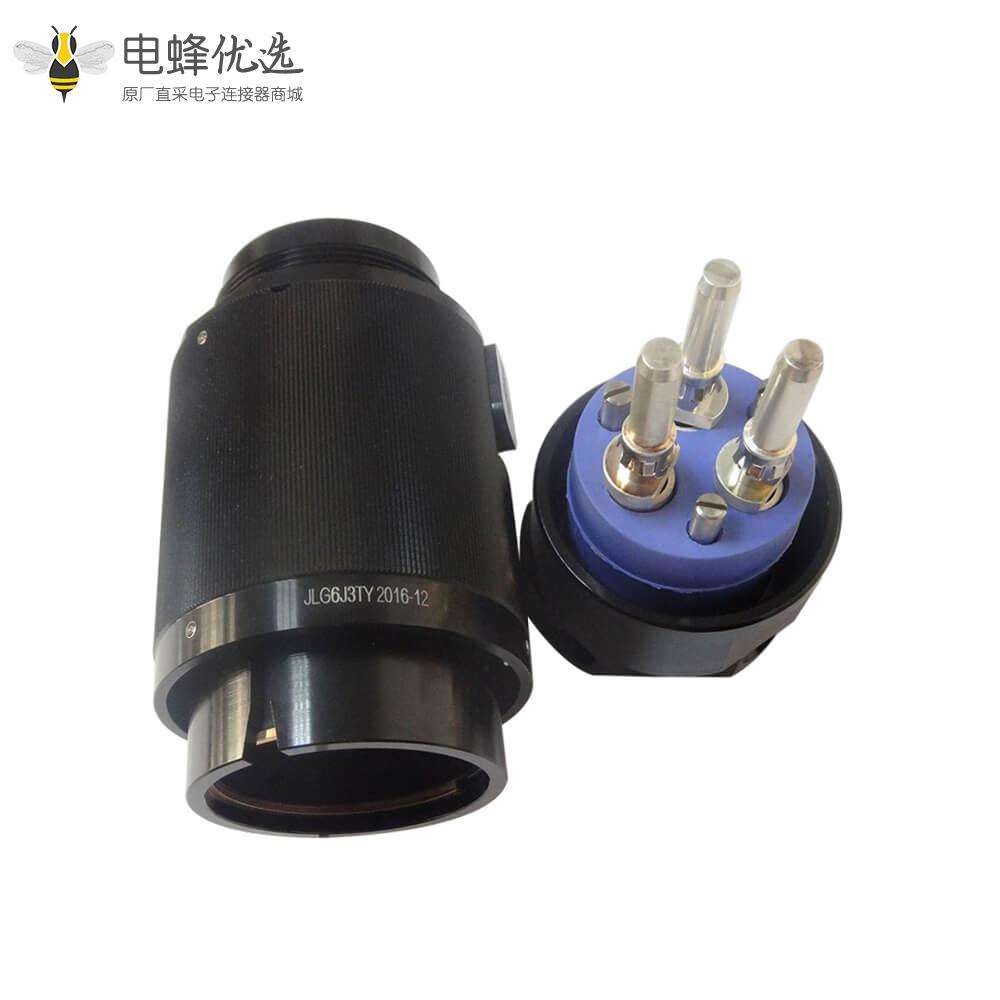 3芯圆形插头公头6壳公头直式压接JL牵引机车连接器
