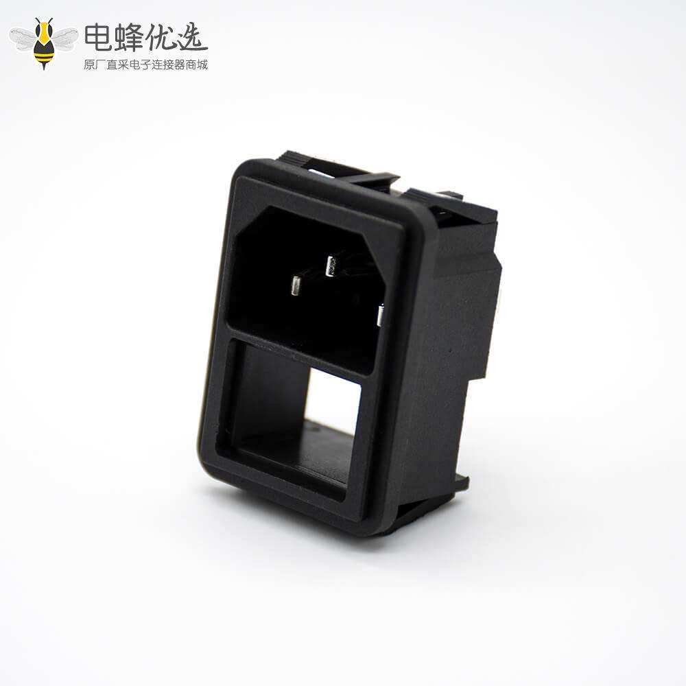 AC三芯电源插座插孔直式公头AC-02A带保险品字电源插座