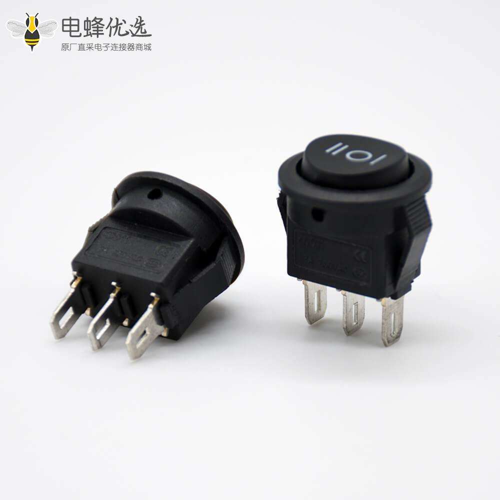 KCD11船型开关直式3脚KCD11-204接线3挡直式面板安装