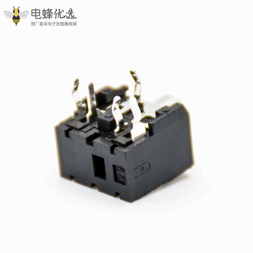 电源接口插座贴片焊接弯式不带屏蔽塑料DC电源连接器母插座插孔