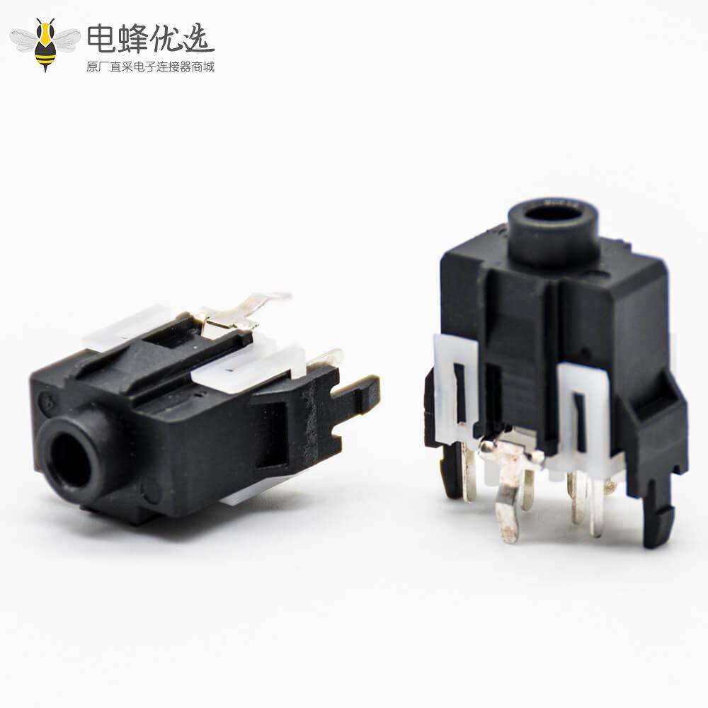 dc直流电源插座母插座不带屏蔽插孔贴片焊接直式塑料黑色