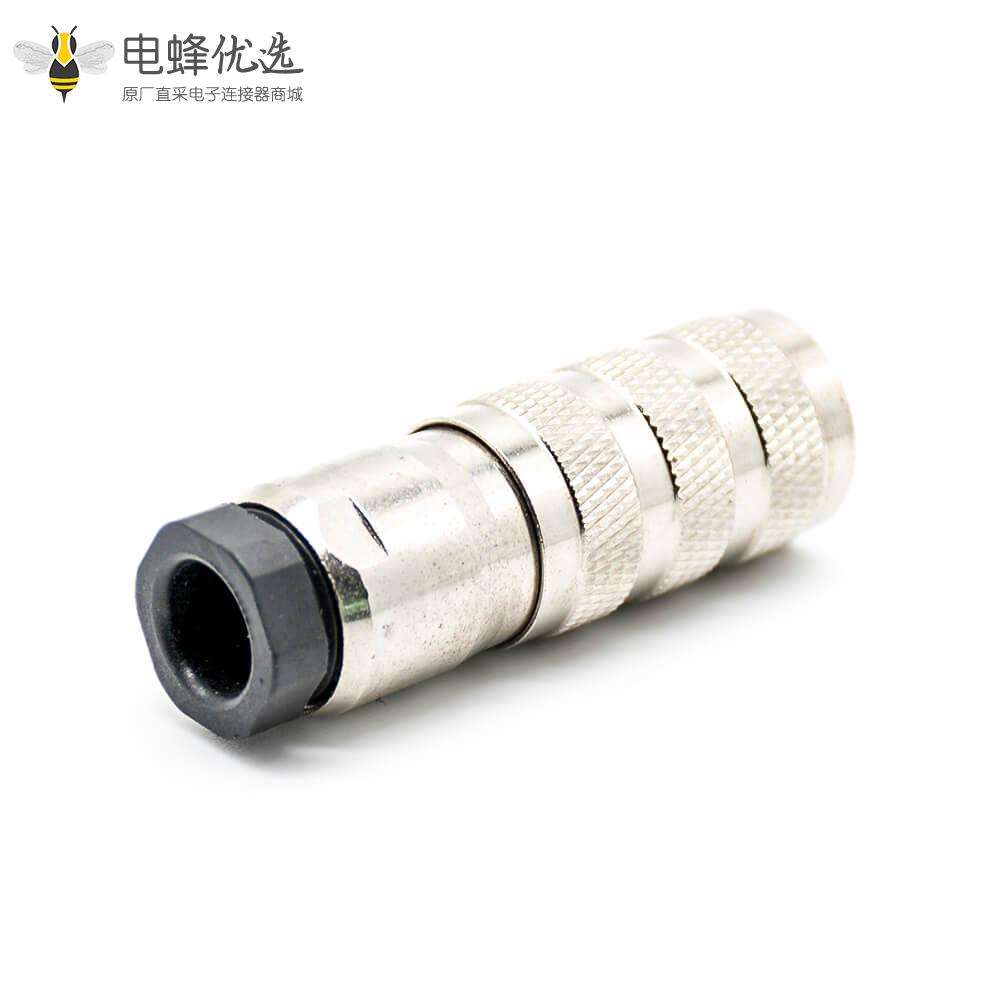 M16防水连接器8芯母头直式焊线连接器