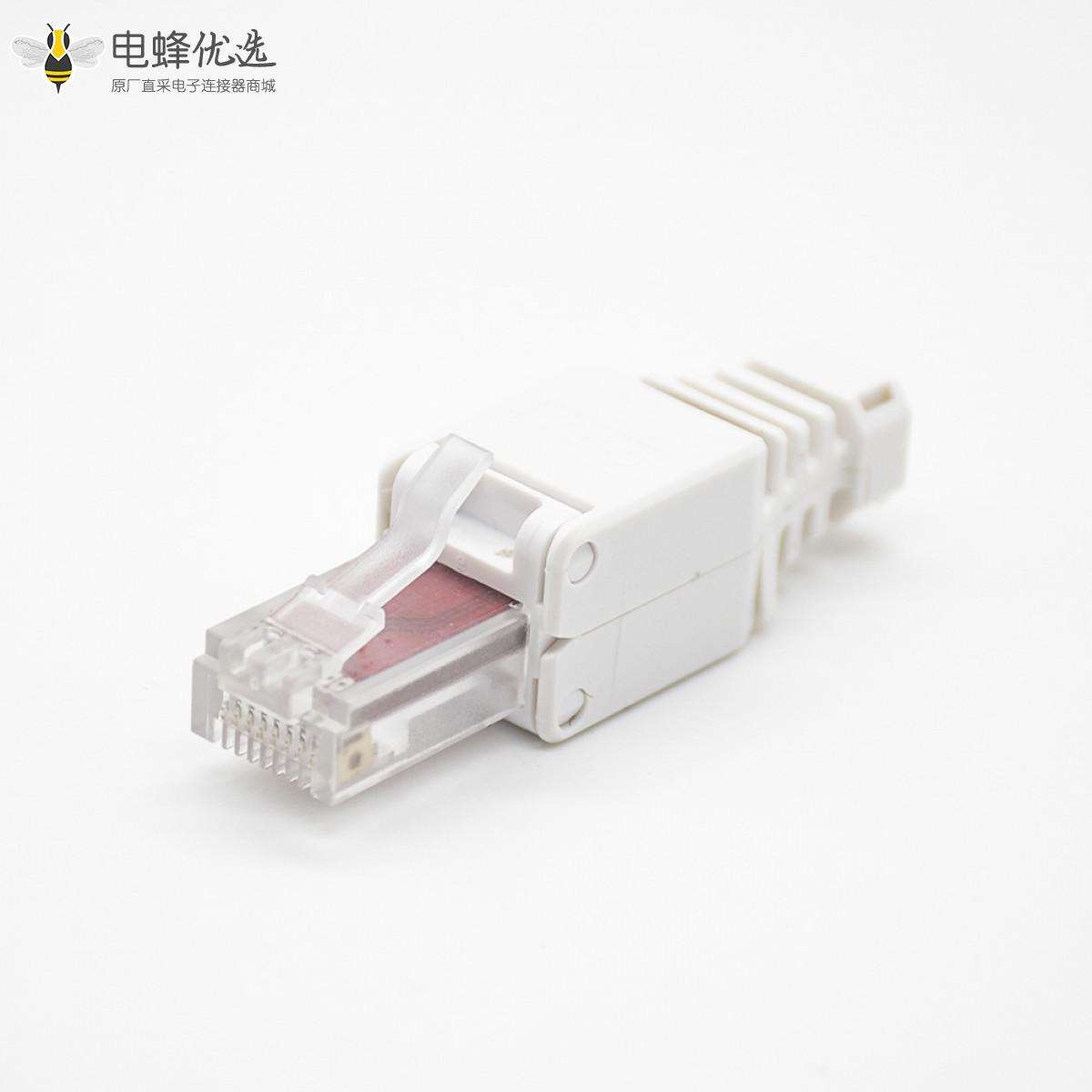 六类RJ45非屏蔽水晶头Cat6免打直式8芯网络插头