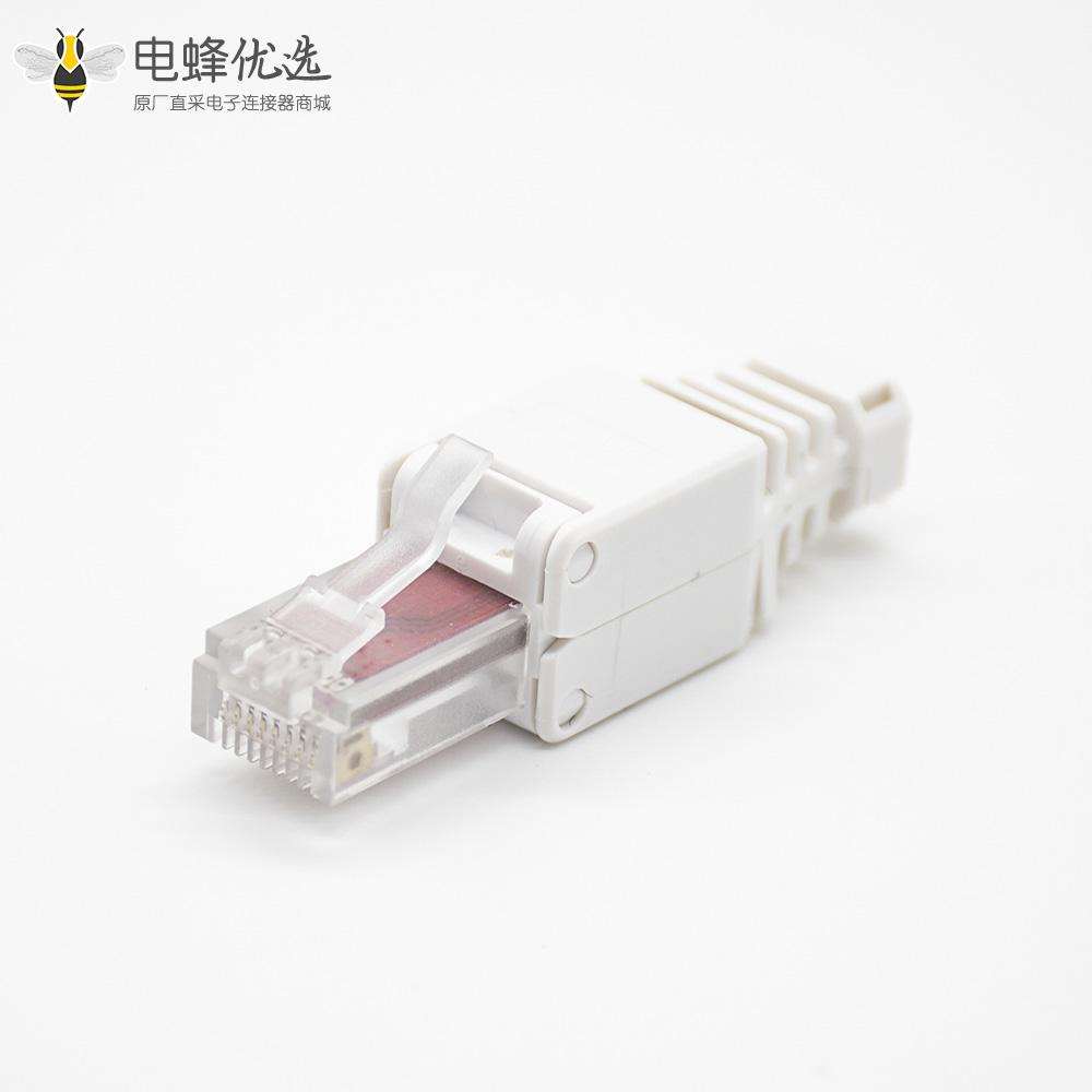六类RJ45非屏蔽水晶头Cat6免打直式8芯网络插头