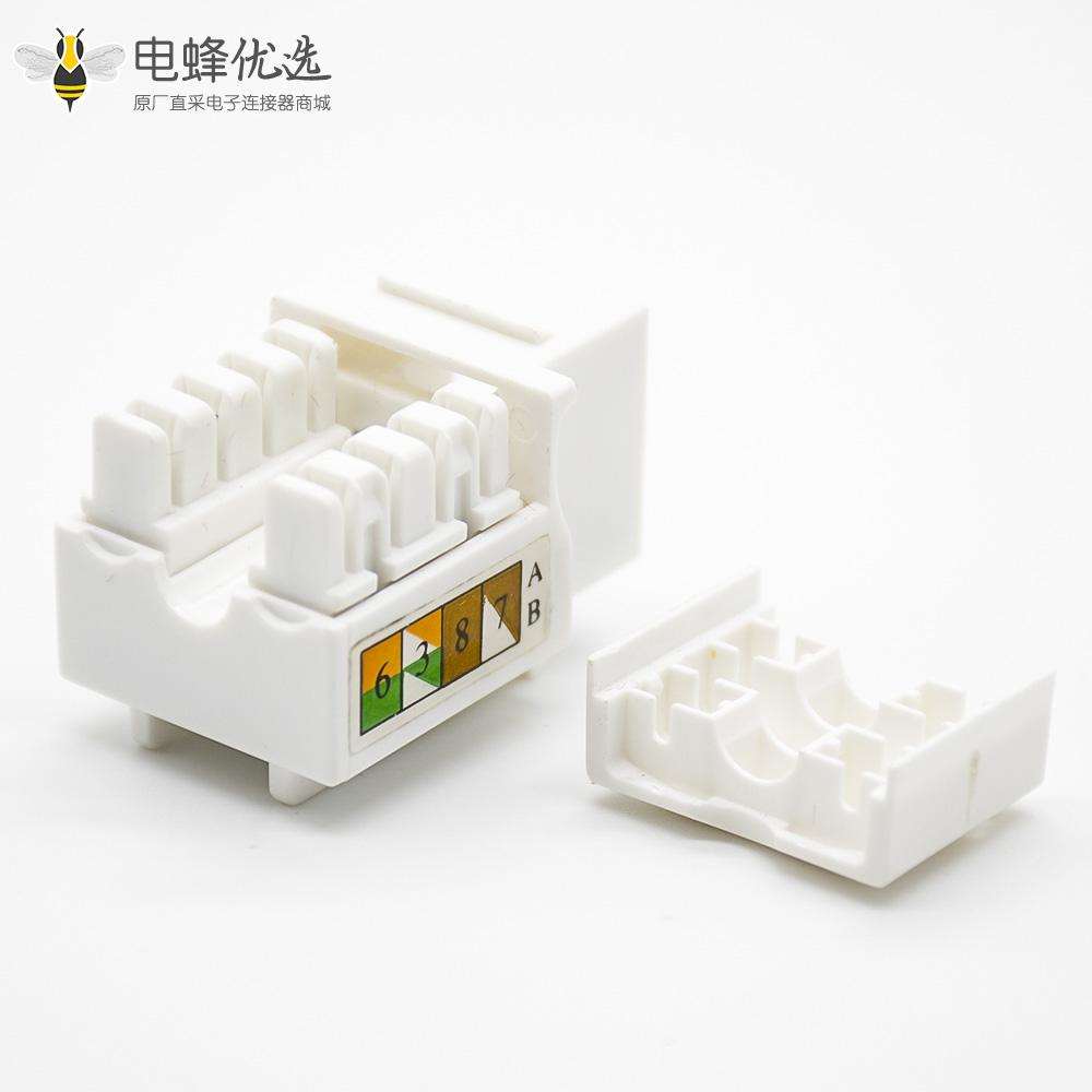 RJ45网口插座8p8c单端口六类非屏蔽90度RJ45模块