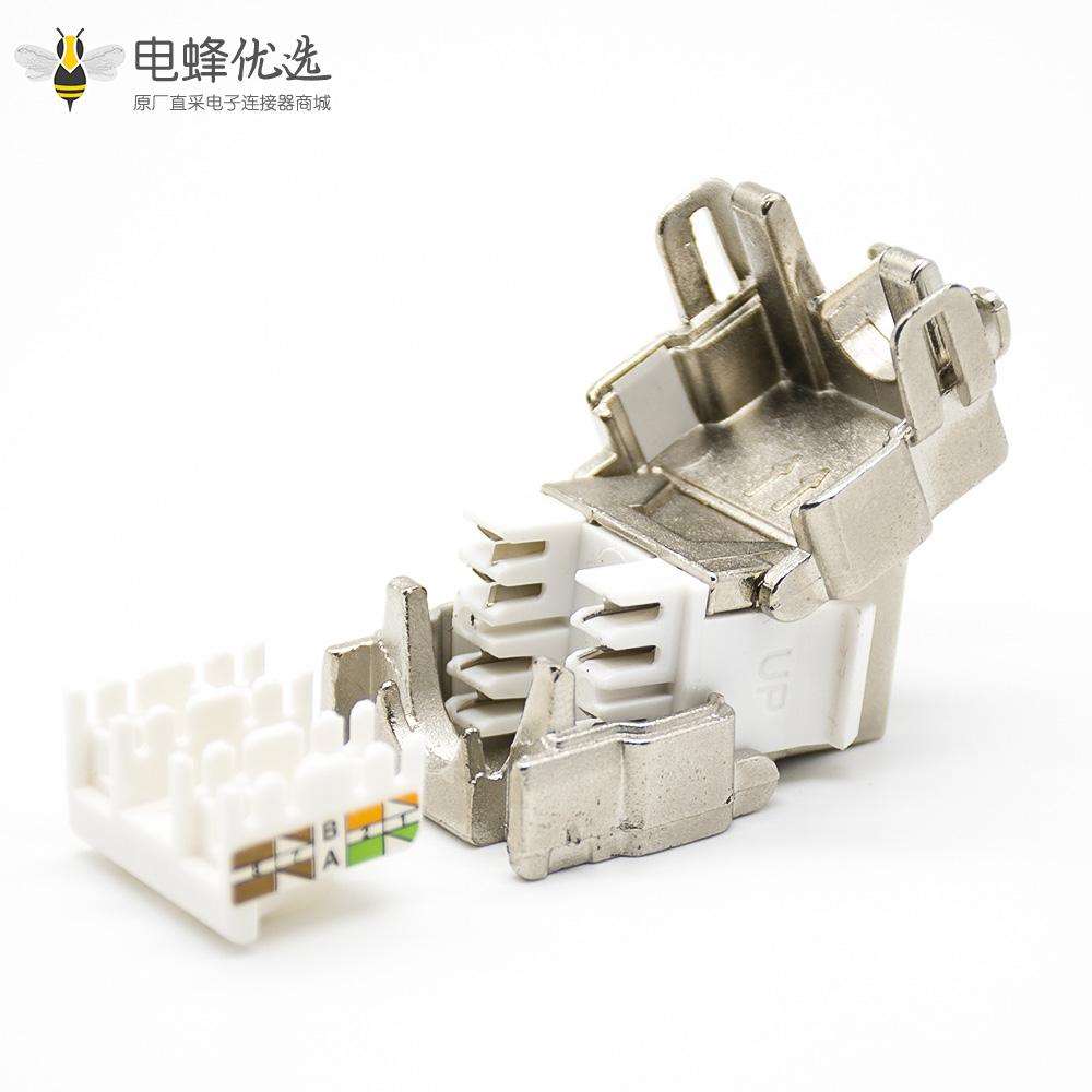 免打RJ45信息模块Cat6单端口六类带屏蔽网络模块