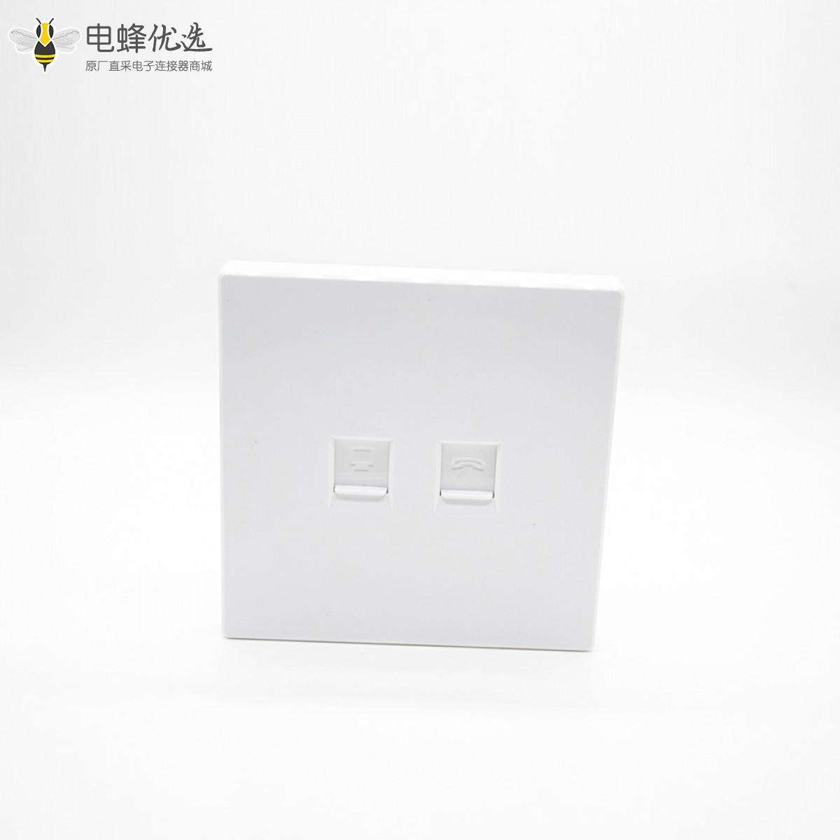 双口信息面板86型螺丝固定电话网络信息面板