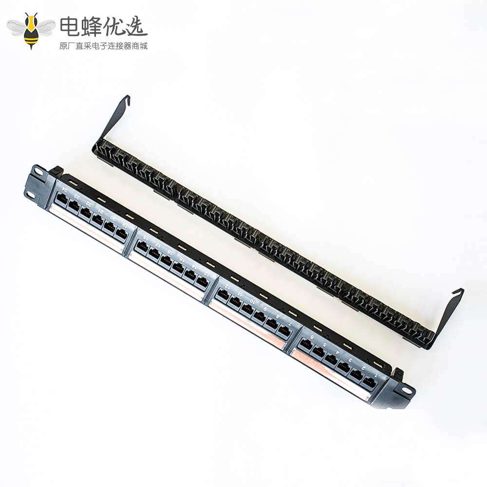 110电话配线架双IDC不带屏蔽24端口19英寸用于超五类线材