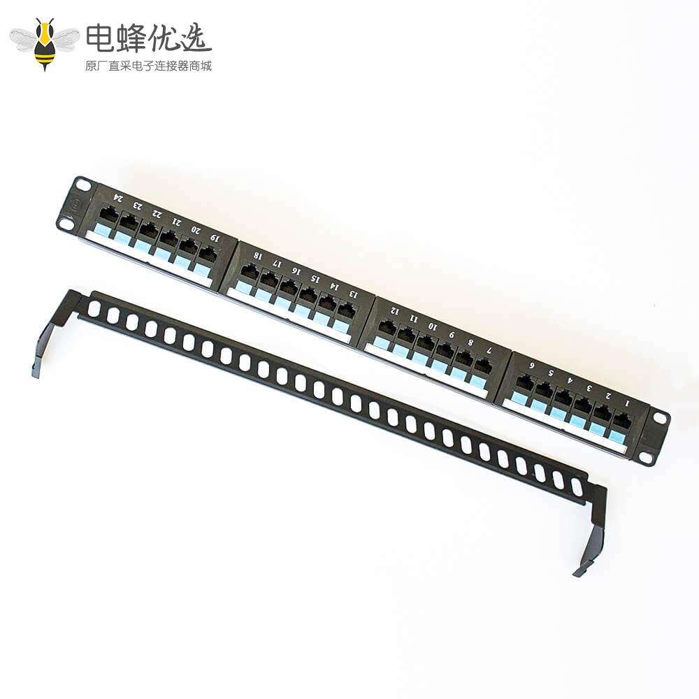 网线配线架19英寸24端口不带屏蔽用于超五类六类线材