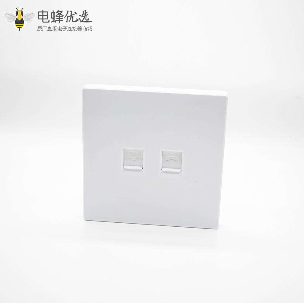 双口信息面板86型螺丝固定电话网络信息面板