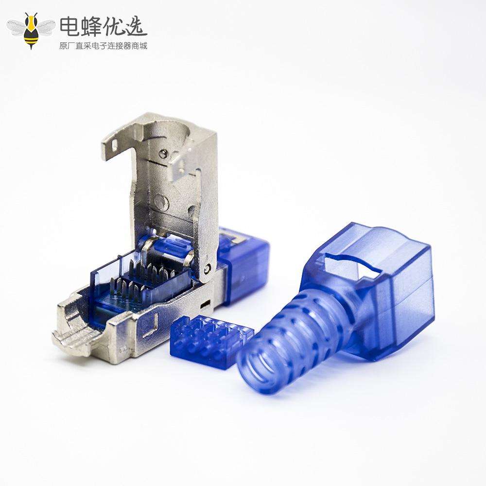 RJ45信息模块插头免工具直式带屏蔽用于cat5e cat6 cat6a cat7