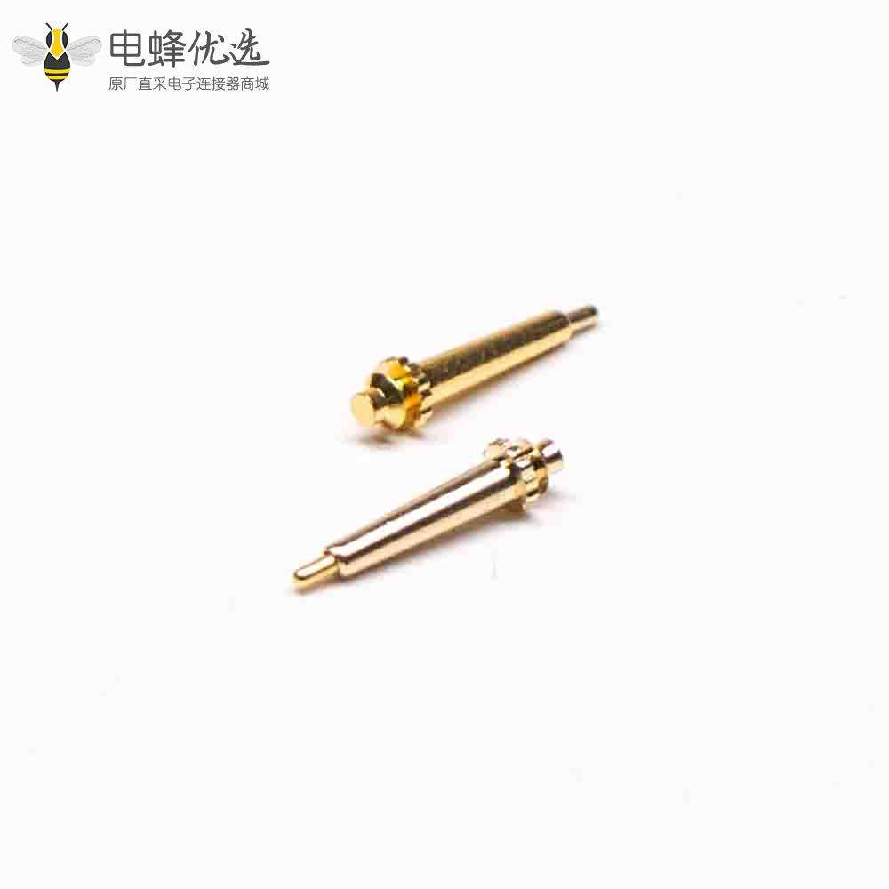 Pogo Pin镀金单芯直式黄铜插件式P型弹簧针