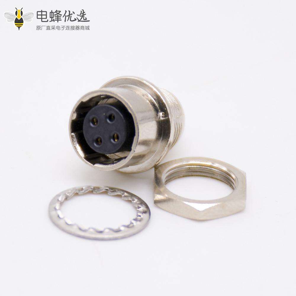 hr10连接器4芯针型反装公插头和孔型母插座焊线一对直式广濑HR10圆形连接器