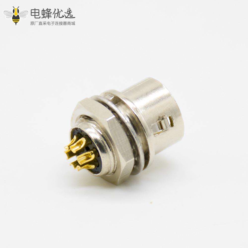 6芯公插座焊线直式后锁板HR10系列微型推拉自锁连接器