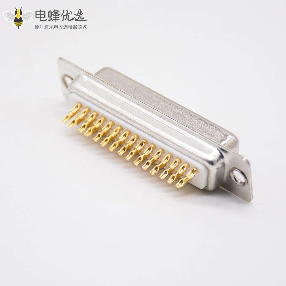 连接器DB44白色胶芯3排车针型母头直式连接器