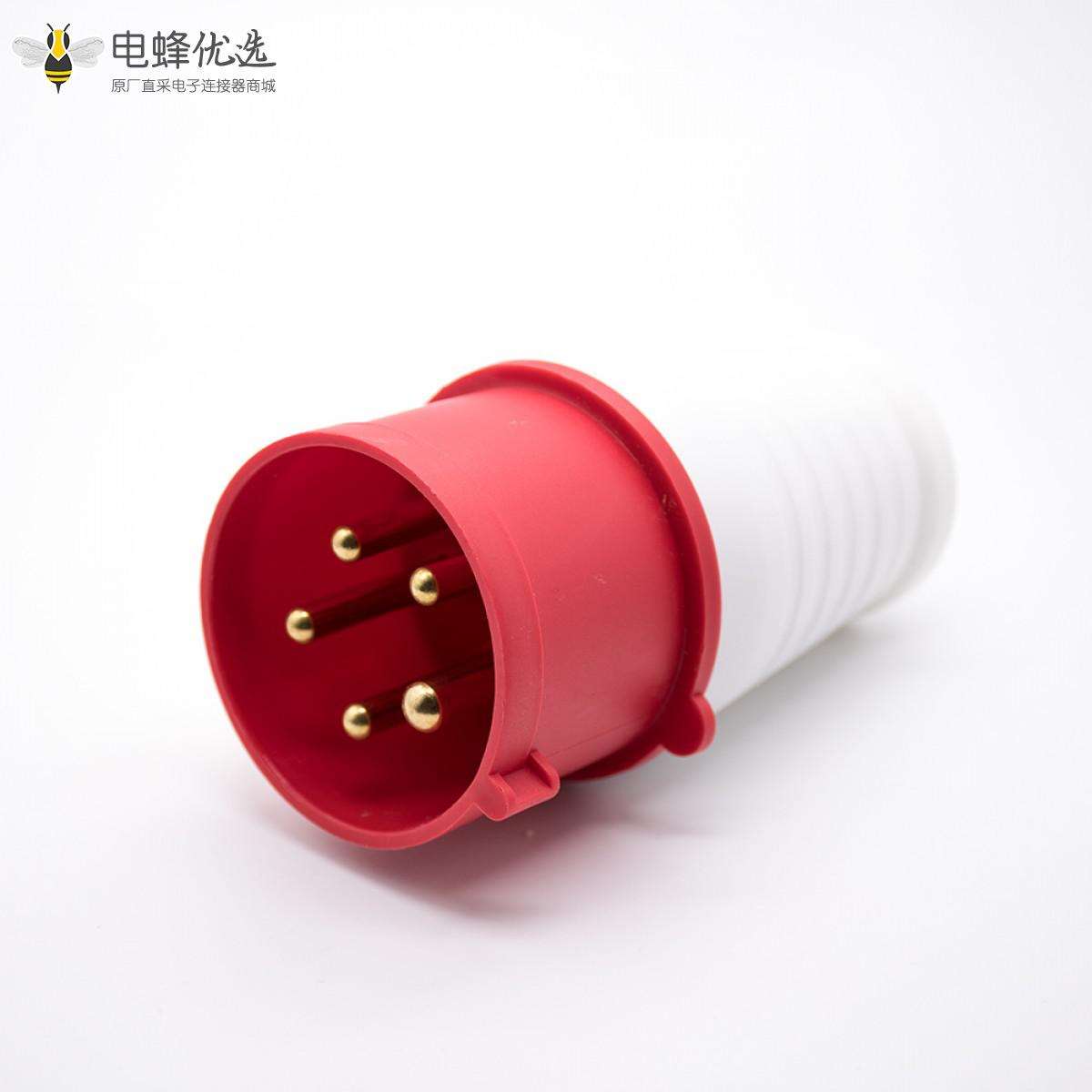 工业防水插头3P+E+N三相5芯公头32A 380V-415V IP44