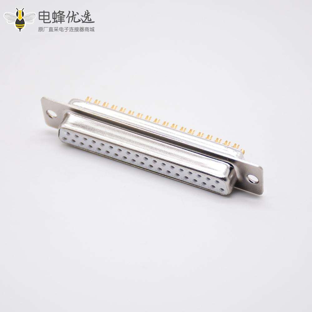 37针D-sub孔型插座直式母头冲针焊杯式白色胶芯