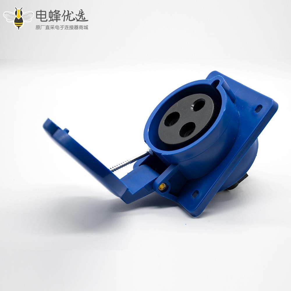 工业暗装插座3芯斜座2P+E母头32A 220V-240V IP44防水