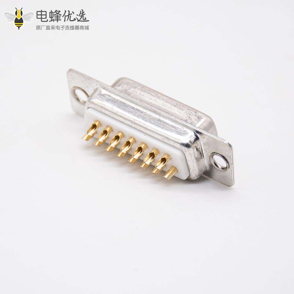 直插式180&deg;DB15母头2排焊杯白色胶芯标准型冲针