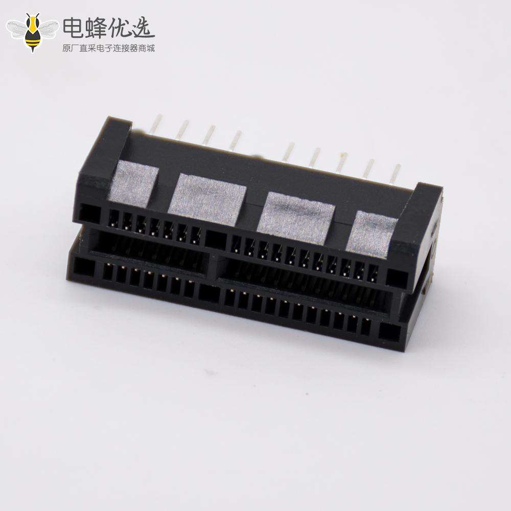 PCIE板边连接器36芯1X导柱式插槽四排针插板连接器