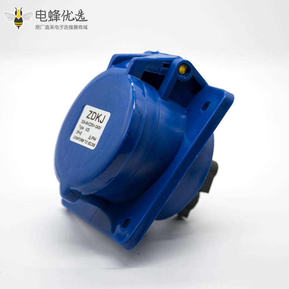 工业暗装插座3芯斜座2P+E母头32A 220V-240V IP44防水