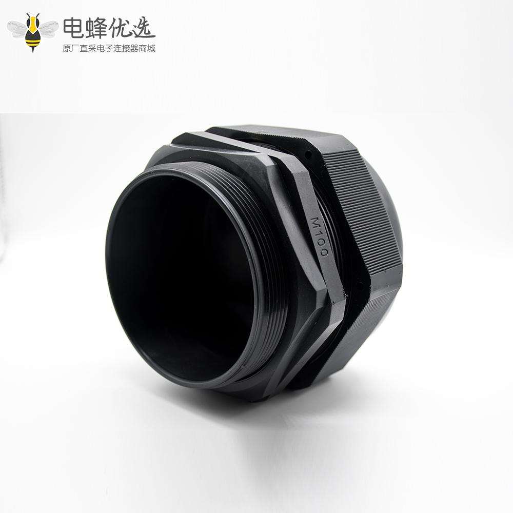 防水电尼龙电缆接头M100公制螺纹连接防水密封接头