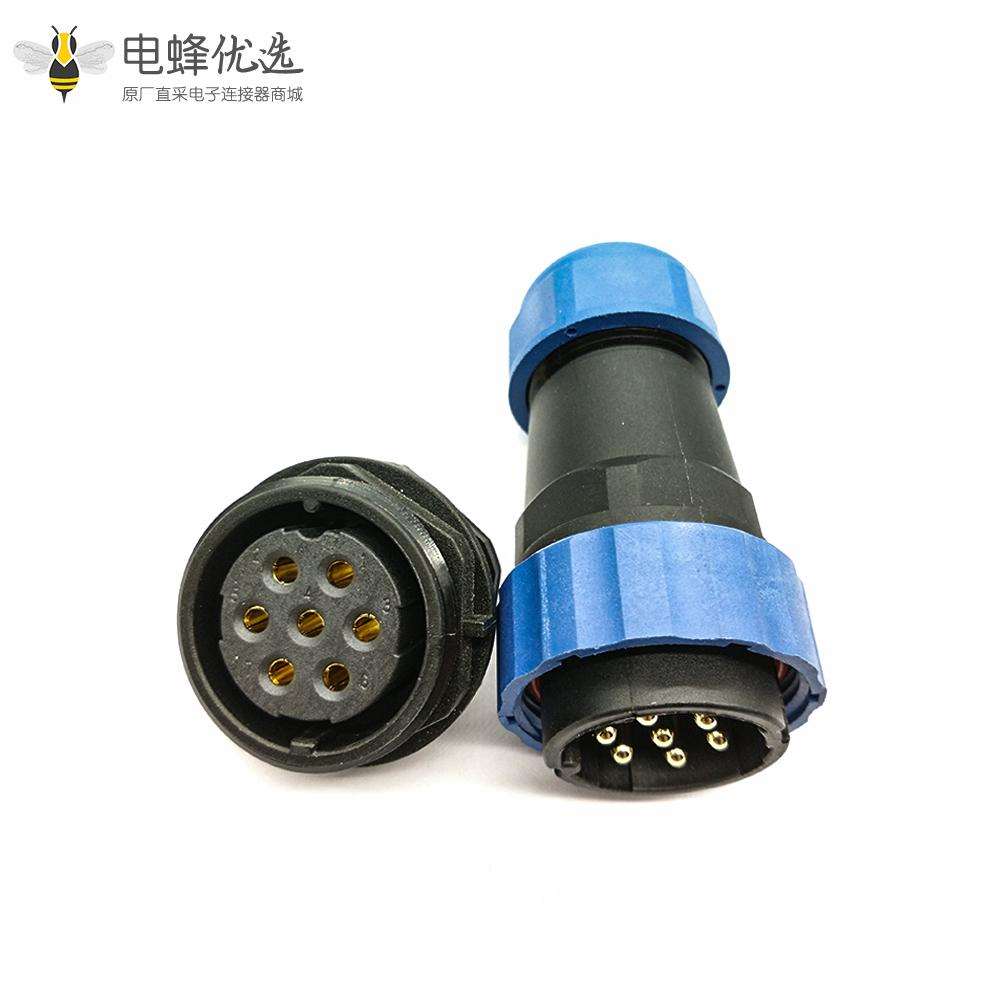 插头插座SP29 7芯直插头+后螺母插座