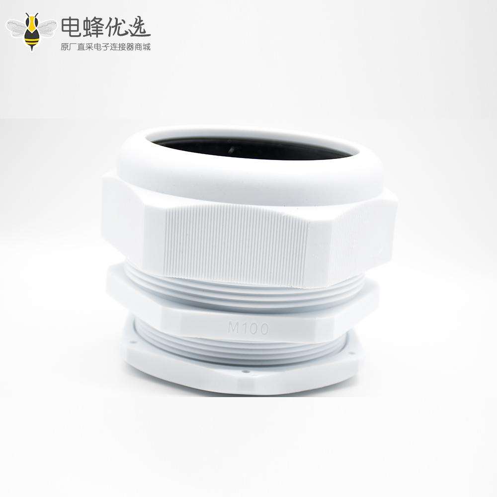 防水电尼龙电缆接头M100公制螺纹连接防水密封接头
